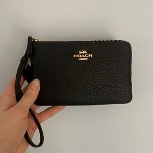 Black Coach Double Zip Wallet NWOT